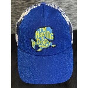 Disney Pixar Finding Dory "I'm Having A Dory Moment" Blue Mesh Hat Cap‎ New
